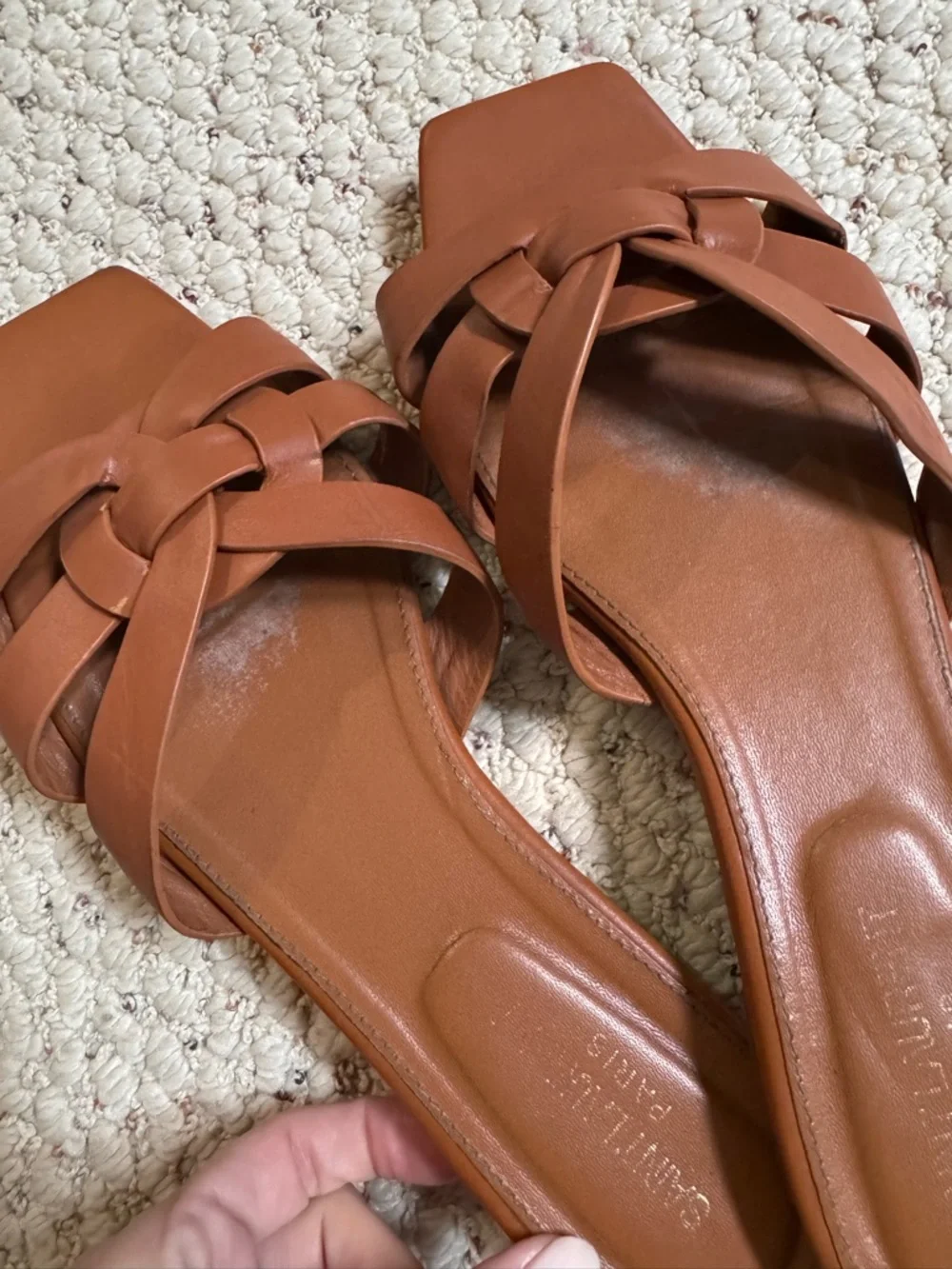 SAINT LAURENT TRIBUTE MULES IN SMOOTH LEATHER Color Amber - Picture 3 of 8